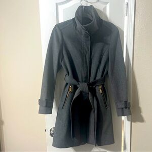 Vince Camuto Charcoal Belted Trench Coat